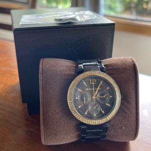 Michael Kors Watch Parker Black/Gold MK-6390